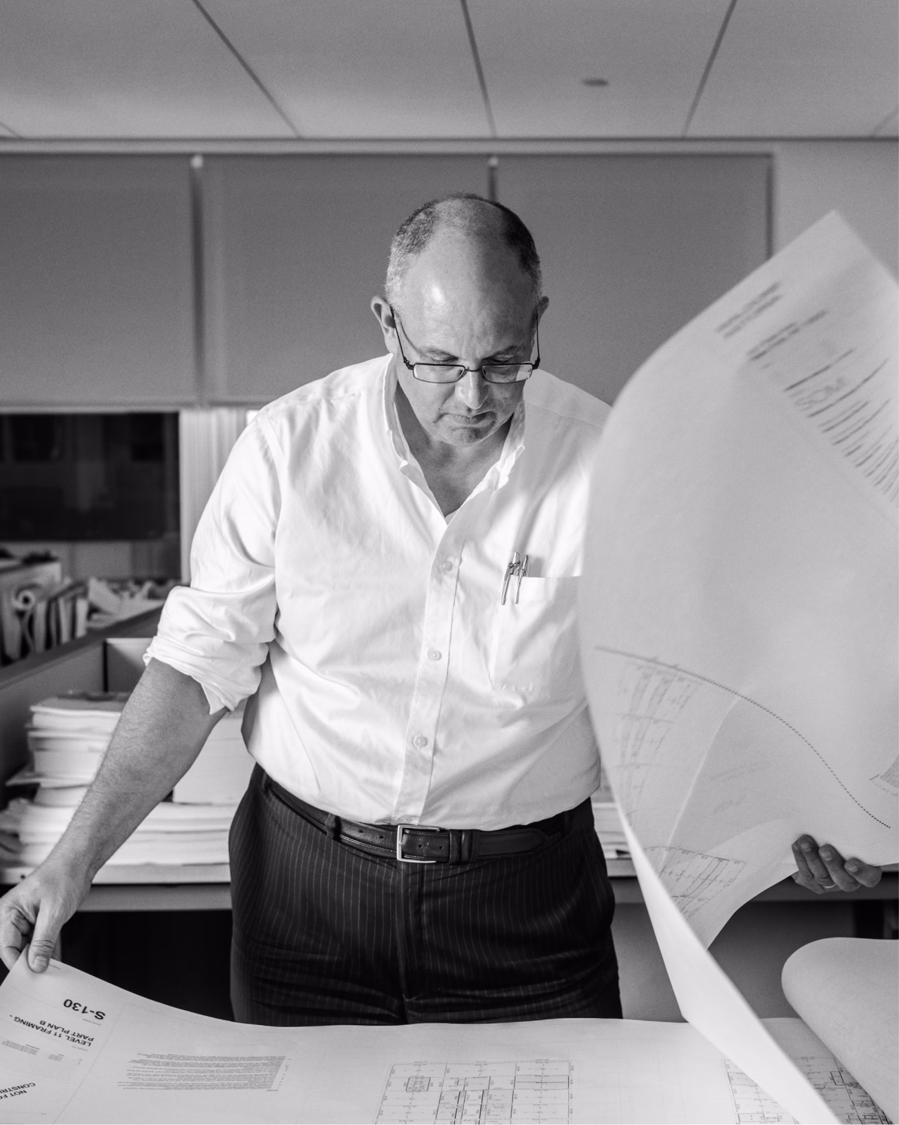 Blueprints executive black white still