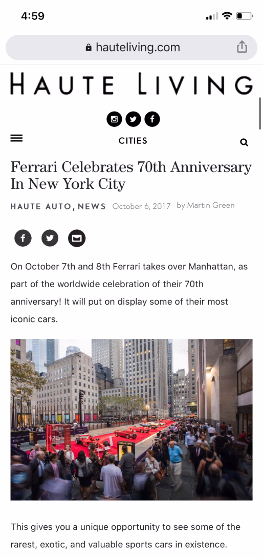 Press coverage hauteliving spotlight